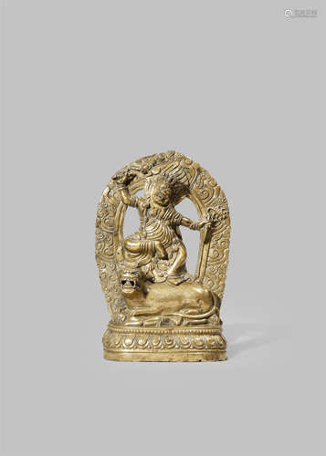 A TIBETAN BRONZE SCULPTURE OF DORJE DROLO