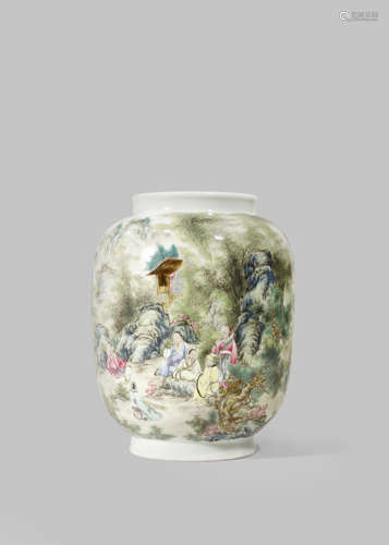 A CHINESE FAMILLE ROSE 'LANDSCAPE' VASE