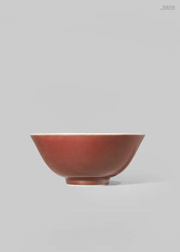 A CHINESE IMPERIAL RED GLAZED BOWL