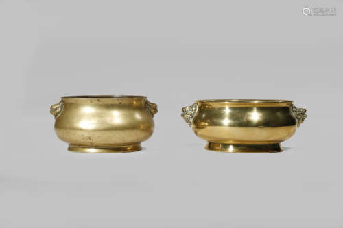 TWO CHINESE BRONZE INCENSE BURNERS