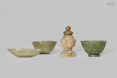 THREE JADE BOWLS