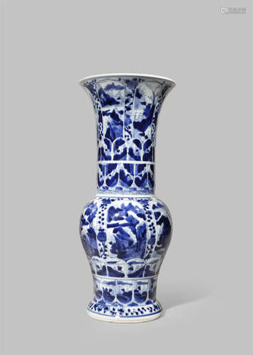 A CHINESE BLUE AND WHITE YEN YEN VASE