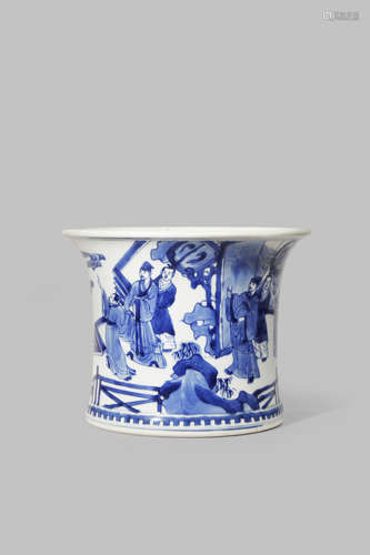 A CHINESE BLUE AND WHITE BITONG