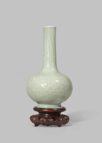 A RARE CHINESE CELADON BOTTLE VASE