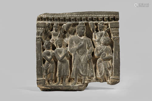 A GANDHARAN GREY SCHIST ARCHITECTURAL FRAGMENT