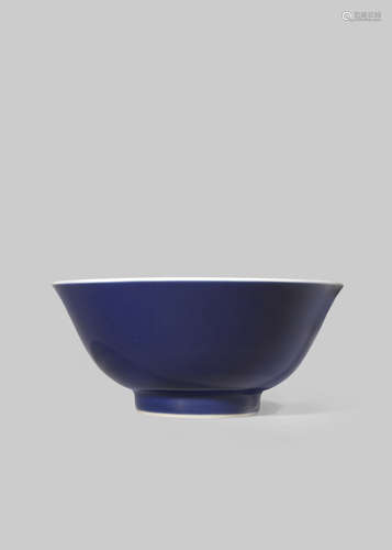 A CHINESE IMPERIAL BLUE GLAZED BOWL