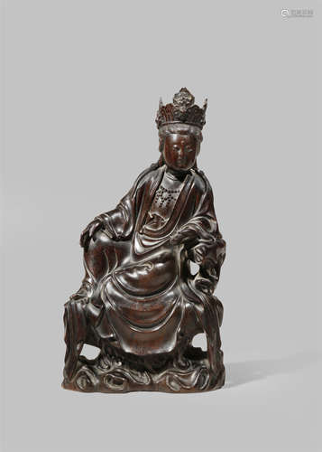 A CHINESE ZITAN FIGURE OF GUANYIN