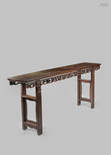 A LARGE CHINESE HARDWOOD SCROLL TABLE