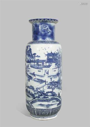 A MASSIVE CHINESE BLUE AND WHITE 'LANDSCAPE' VASE