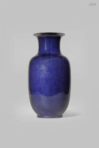 A CHINESE PURPLE-BLUE GLAZED VASE