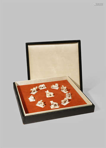 A SET OF TEN CHINESE JADE ZODIAC ANIMALS