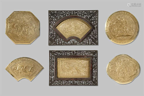 TWENTY CHINESE CAST BRASS PLAQUES