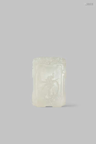 A CHINESE WHITE JADE 'ORCHID' PENDANT