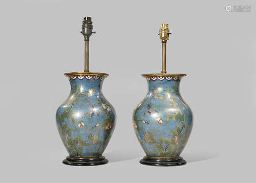 A PAIR OF CHINESE CLOISONNE VASES