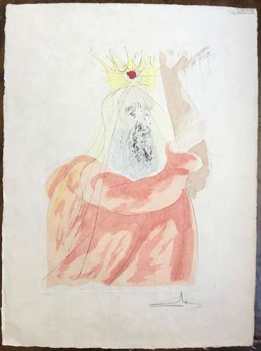 Color Engraving, King David, by Salvador Dali (1904-1078)