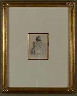 Etching, Annie Seated,by James Abbott McNeill Whistler