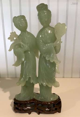 Jadeite Carving 3 Beauties, 20th Century