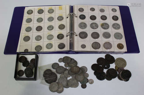 A collection of British coins, including a Victoria crown 1899, a Gothic florin 1852, ten shield