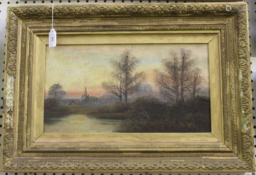 W. King - River Landscapes, a pair of late 19th/early 20th century oils on card, both signed, each