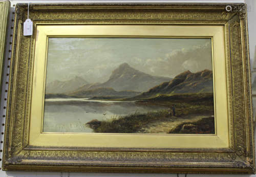 H. Steward - Highland Landscape with Loch and Mountains, oil on canvas, signed and dated 1923,