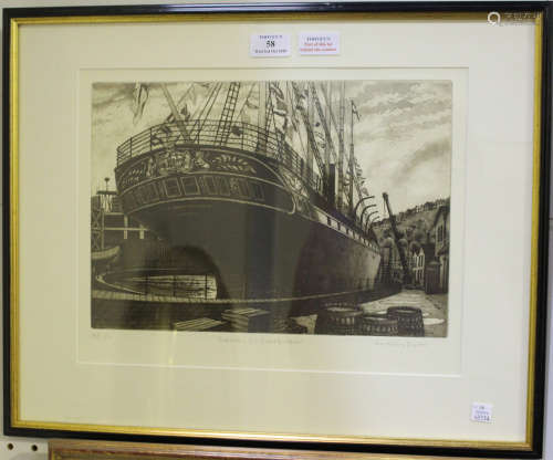 Anthony Dyson - 'Rebirth - S.S. Great Britain', 20th century etching with aquatint, signed, titled