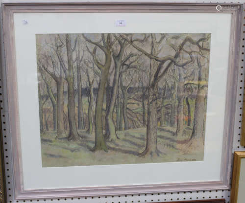 Philip Meninsky - 'Early Spring, Broomfield Hill, Richmond Park', 20th century pastel, signed recto,