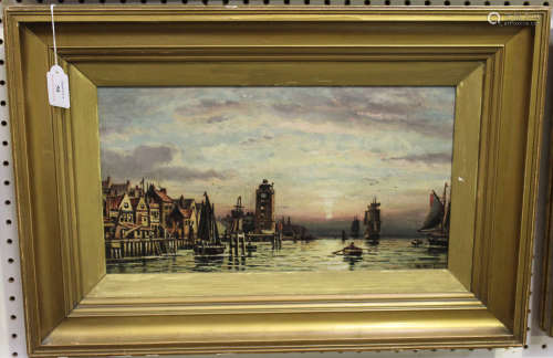 Duncan Fraser McLea - 'The Low Light, North Shields', oil on canvas, signed recto, titled and