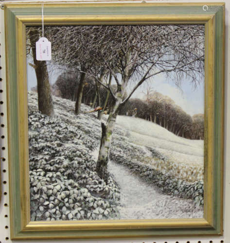 Ken Turner - 'Pheasants in Winter Landscape', 20th century oil on board, signed recto, titled