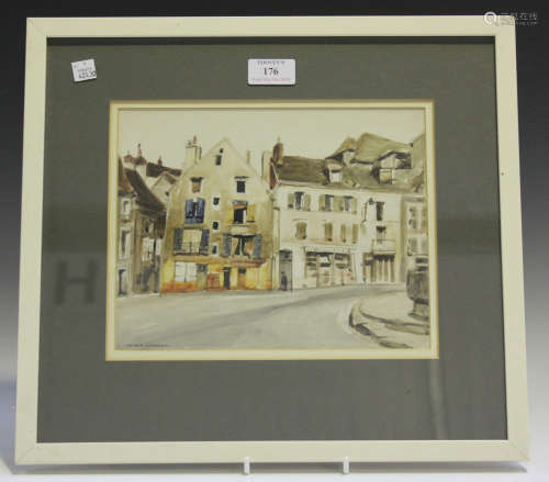 Keith A. Jordan - View of a French Street, 20th century watercolour, signed, 19.5cm x 24.5cm, within