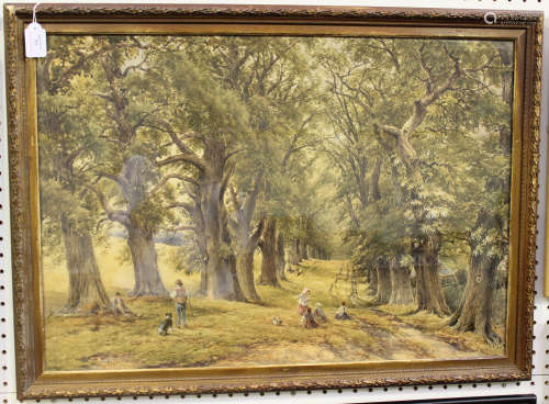 Thomas James Soper - 'The Chestnut Avenue, Cowdray Park, Sussex', 19th century watercolour, signed