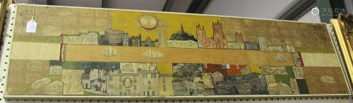 Hugh Durrant - 'London, 1564', mixed media collage with ink and watercolour, signed and dated '64