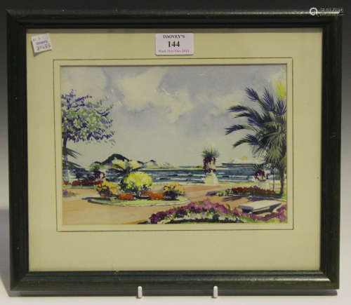 Attributed to William Howard Jarvis - Ocean Liner in a Tropical Bay, possibly Santos, watercolour,