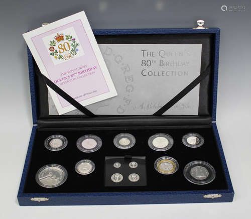 A Royal Mint silver proof thirteen-coin specimen set 2006, including a four-coin Maundy set