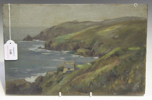 Robert T. Mumford - 'At Gurnard's Head, Cornwall', oil on board, signed and dated 1925 recto, titled