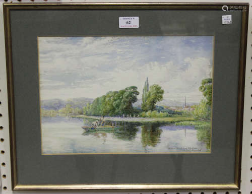 V.P. Richards - 'Gravel Dredging, Marlow', early 20th century watercolour, signed and titled, 23.5cm