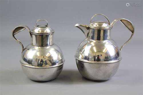 Two Silver-Plated Jersey Creamer Pots