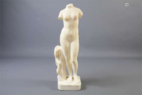 A Carved Alabaster Statue