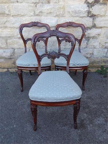 Four Victorian Rosewood Dining Chairs