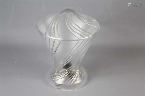 An Art Deco Cut and Frosted Table Lamp