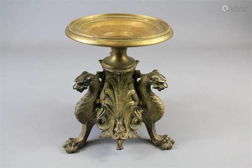 A 19th Century Gilt Bronze Candle Stand/Incense Burner