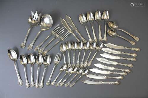 A Part 'Sterling' Julius C. Walk & Son Cutlery Set