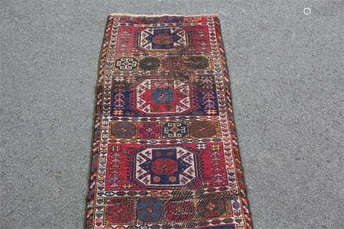 An Antique Woolen Turkish/Kurdish Runner Carpet