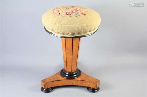 An Antique Adjustable Revolving Piano Stool