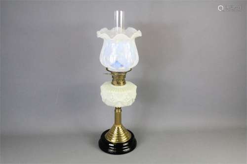 A Victorian Vaseline Oil Lamp