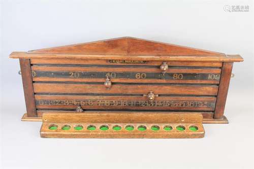 A 20th Century Mahogany Snooker Score Board