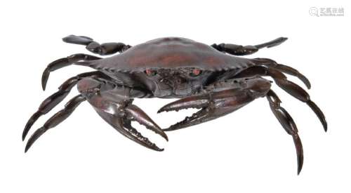 A Japanese Bronze Model of a Shore Crab