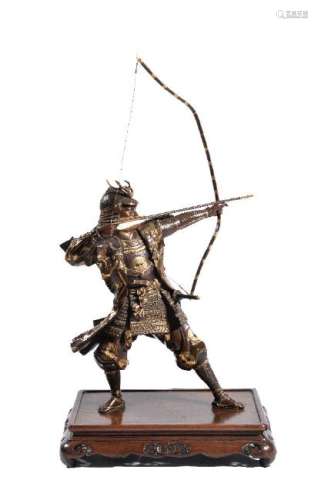 A Bronze Miya-o Style Figure of a Japanese Archer