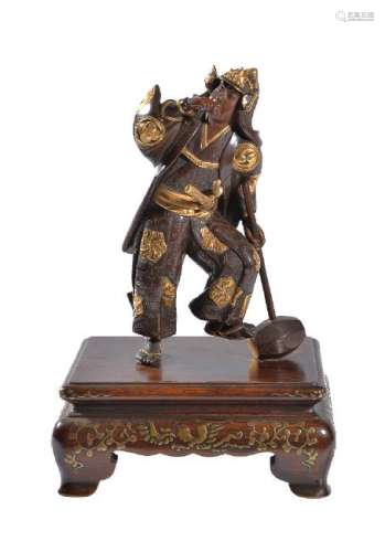 Miya-o Eisuke: A Parcel Gilt Bronze Figure of a Samurai
