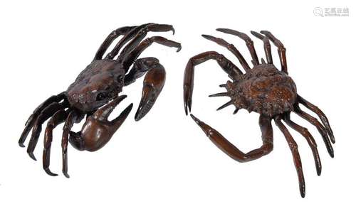 A Japanese Bronze Model of a Crab