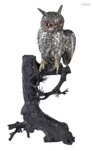A Silvered Metal Model of an Owl